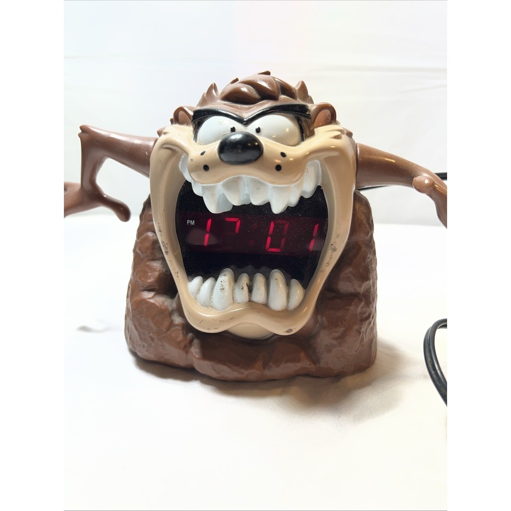Vintage Taz Tasmanian Devil Looney Tunes Alarm Clock Radio Warner Bros
